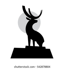 Deer vector logo design wild animal with horns quality stylish, modern illustrations in the style of a graphic sign art