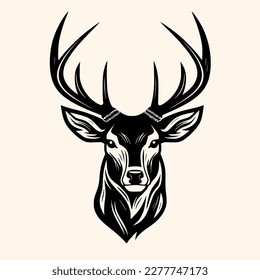 Vector de ciervos para logotipo o icono, dibujo Estilo minimalista elegante, estilo abstracto Ilustración