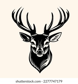 Deer vector for logo or icon, drawing Elegant minimalist style,abstract style Illustration