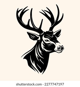 Deer vector for logo or icon, drawing Elegant minimalist style,abstract style Illustration