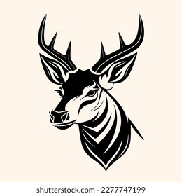 Deer vector for logo or icon, drawing Elegant minimalist style,abstract style Illustration