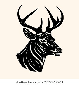 Deer vector for logo or icon, drawing Elegant minimalist style,abstract style Illustration