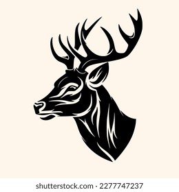 Deer vector for logo or icon, drawing Elegant minimalist style,abstract style Illustration