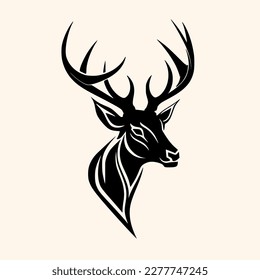 Deer vector for logo or icon, drawing Elegant minimalist style,abstract style Illustration