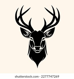 Deer vector for logo or icon, drawing Elegant minimalist style,abstract style Illustration