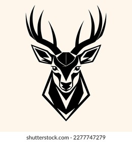 Deer vector for logo or icon, drawing Elegant minimalist style,abstract style Illustration