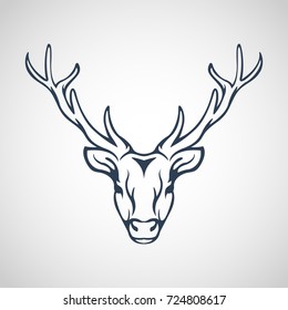 Deer vector logo icon illustration
