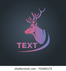 Deer vector logo icon illustration