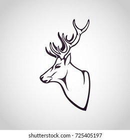 Deer vector logo icon illustration