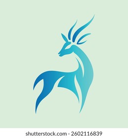 Deer Vector Logo Illustration Deer Gradient Colorful Style. Modern Gradient Stag Icon for Wildlife, Nature And Branding