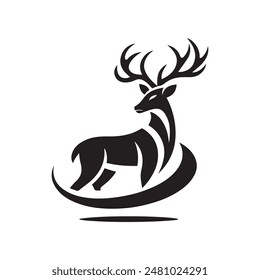 deer vector logo silhouette design template 