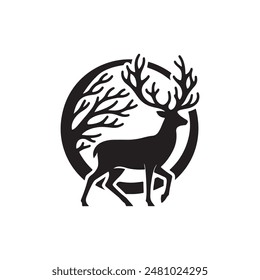 Deer Vektorgrafik Logo Silhouette Design Vorlage 