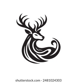 deer vector logo silhouette design template 
