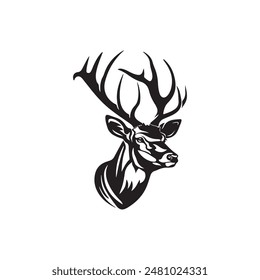 deer vector logo silhouette design template 