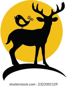 The Deer Vector Logo: Stylish and Versatile Logo Template for Businesses "Elegant Deer Logo Design: Perfect for Branding Products and Businesses"