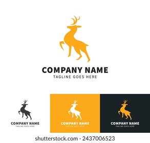 Deer vector logo template and animal icon design