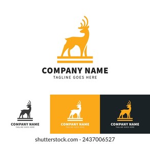 Deer vector logo template and animal icon design