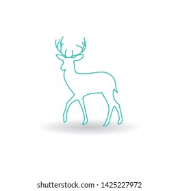 deer vector logo template - vector line art