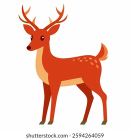 Deer vector on a White background