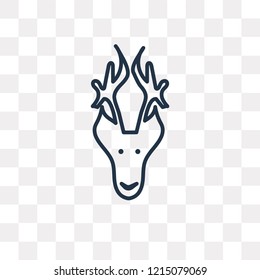 Deer vector outline icon isolated on transparent background, high quality linear Deer transparency concept can be used web and mobile