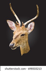 Deer vector polygonal  illustration. Geometric animal illustration art.