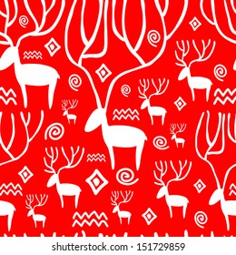 deer vector seamless pattern
