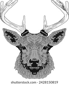 DEER VECTOR SHADES GRAY CAN USE FOR LOGO OR DESIGN