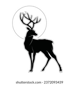 Silueta vectorial de ciervo, elemento para crear el logotipo de la empresa, silueta vectorial de ciervo