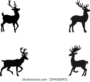 A **deer vector silhouette icon** is a simple, minimalistic graphic representation of a deer, typically in solid black or a single color. 