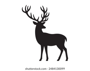 Deer vector silhouette illustration design.