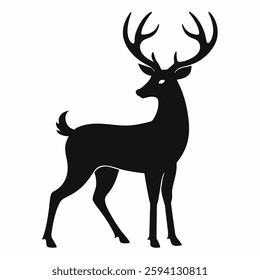 Deer vector Silhouette on White background