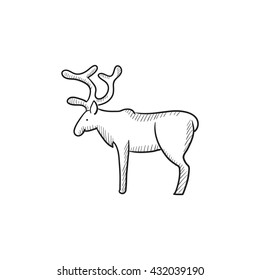 Deer vector sketch icon isolated on background. Hand drawn Deer icon. Deer sketch icon for infographic, website or app.