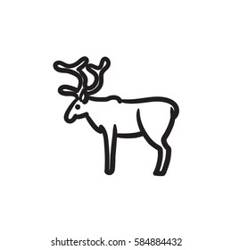 Deer vector sketch icon isolated on background. Hand drawn Deer icon. Deer sketch icon for infographic, website or app.