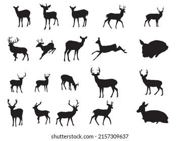 Deer Vector Stock Illustrations.Deer logo Royalty Free Vector Image. Royalty Free Deer silhouette Illustrations