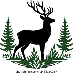 Deer vector style art illustration design