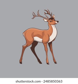 the deer vector style with white background, illustration
