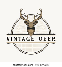 diseño del logotipo de venado vintage. adecuado para su identidad de marca.