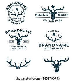 deer vintage logo design template bundle