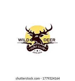 Deer vintage logo design vector