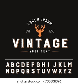 Deer Vintage Logo Flat Isolated Graphic Vector Symbol 