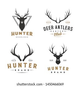 deer and vintage logo template