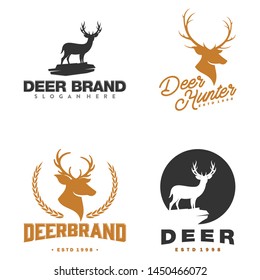 deer and vintage logo template