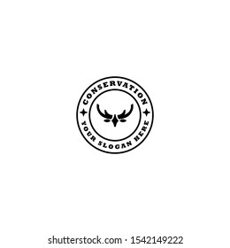 deer vintage logo vector concept with elegance, simple, and luxury style 