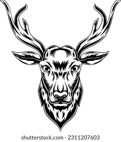 deer vintage mascot design illustration