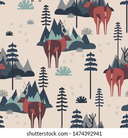 deer walk in the forest