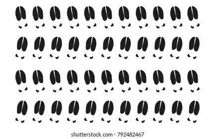 Deer Walking Foot print designs, Deer Foot print Pattern
