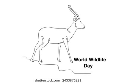 A deer is walking. World wildlife day