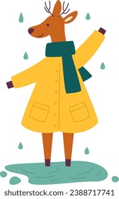 Ilustración del vector de lluvia con uso de ciervo