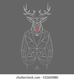 A deer with white lines.