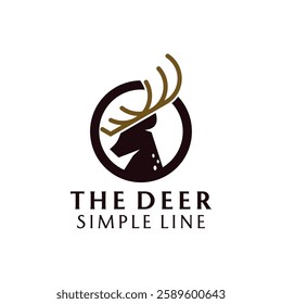 Deer Whitetail Elk Antler Logo Template Vector